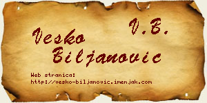 Vesko Biljanović vizit kartica